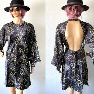 Open Back Mini Dress Cocktail Dress Wedding Guest Dress Sexy Shift Dress L XL